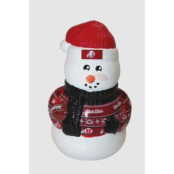 Other - Utah Utes Football Ceramic Snowman Figurine 10" Christmas Holiday Decor Collect